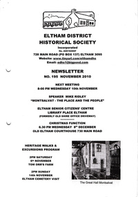 Newsletter, Newsletter, No. 195 November 2010