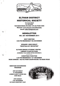 Newsletter, Newsletter, No. 201 November 2011