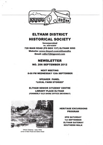 Newsletter, Newsletter, No. 206 September 2012