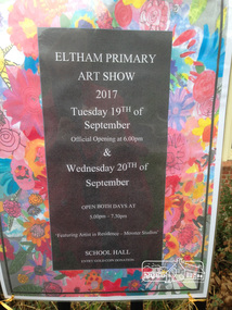 Photograph, Peter Pidgeon, Eltham Primary Art Show 2017, 2 Sep 2017