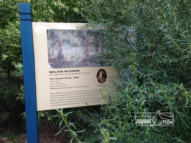 Photograph, Peter Pidgeon, Heidelberg Artists Trail signs are through this area including local artist Walter Withers, 2 Sep 2017