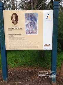 Photograph, Peter Pidgeon, Landscape with sheep by Walter Withers part of the Heidelberg Artist Trail, 2 Sep 2017