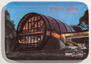 Photograph, Peter Pidgeon, The Eltham Barrel, Souvenir Coin Tray c.1968
