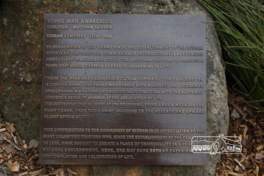 Photograph, Peter Pidgeon, ‘Young Man Awakening’ – Bronze sculpture by Matcham Skipper (2008), Eltham Cemetery, 30 Aug 2015, 30 Aug 2015