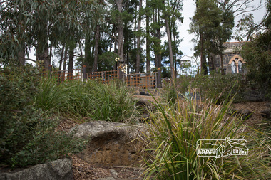 Photograph, Peter Pidgeon, ‘A Currawong Takes Flight’ – Corten steel and bronze sculpture by Michael Wilson (2015), Eltham Cemetery, 30 Aug 2015, 30 Aug 2015