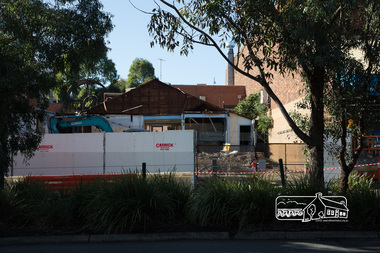 Photograph, Peter Pidgeon, Demolition of former Newsagency, Main Road, Eltham, 3 May 2017, 3 May 2017