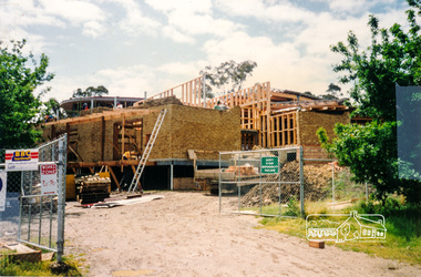 Photograph, Cr. Peter Graham, Eltham Library construction, Oct 1993, 1993