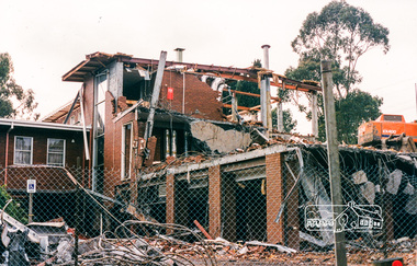 Photograph, Harry Gilham, South wing from Library entry to lower floors, former Shire Office demolition, Aug 1996, 1996