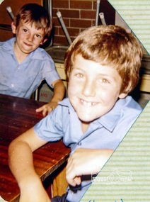 Photograph, Peter Whalley (back) and David Prentice in C/R, Eltham Christian School, March 1983, 1983