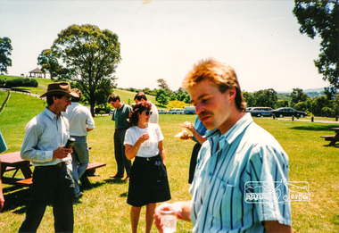Photograph, Shire of Eltham staff Christmas Breakup BBQ lunch, Sugarloaf Reservoir, 1992, 1992