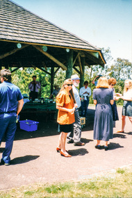 Photograph, Shire of Eltham staff Christmas Breakup BBQ lunch, Sugarloaf Reservoir, 1992, 1992