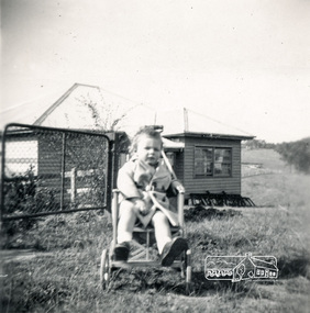 Photograph, View across 36 Beattie Street, Montmorency built by Stan Rushbrook looking south east. John Landy approx 1 year old, c.1952, 1952c