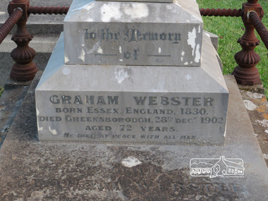 Photograph, Webster grave, tour of St Katherine's Anglican Church and cemetery, St Helena, 27 October 2014