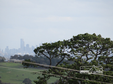 Photograph, Liz Pidgeon, View of Melbourne from the Moor-rul viewing platform at the War Memorial Park at Kangaroo Ground, 10 August 2016
