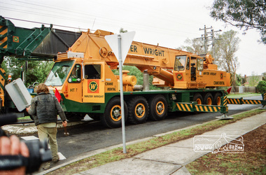 Photograph, Installation of commemorative rock for Walter Withers at corner of Bible and Arthur Streets, Eltham, 17 May 1990, 1990