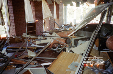 Photograph, Demolition of the former Shire of Eltham building, Main Road, Eltham, 2 Aug 1996, 1996