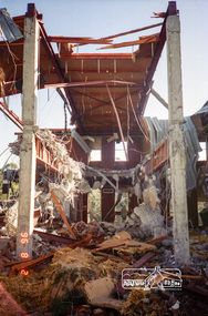 Photograph, Demolition of the former Shire of Eltham building, Main Road, Eltham, 2 Aug 1996, 1996