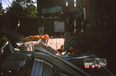 Photograph, Demolition of the former Shire of Eltham building, Main Road, Eltham, 2 Aug 1996, 1996