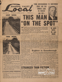 Newspaper, Diamond Valley Local, 13 Apr 1954, 13 April 1954