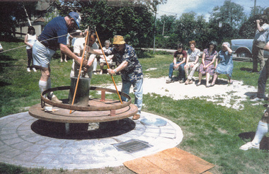 Photograph, Fitting of Time Capsule, Eltham, 1987, 1987