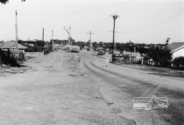 Photograph, Sherbourne Road bridge construction works over railway line, Montmorency, c.1971, 1971c