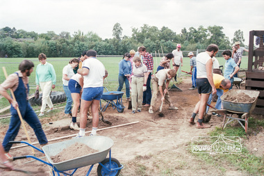 Photograph, Paving course at the childcare co-op run by Eltham Living and Learning Centre, c.1982-1986