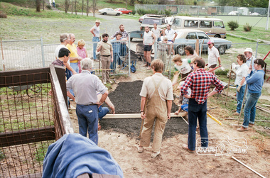 Photograph, Paving course at the childcare co-op run by Eltham Living and Learning Centre, c.1982-1986