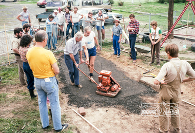 Photograph, Paving course at the childcare co-op run by Eltham Living and Learning Centre, c.1982-1986