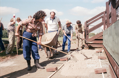 Photograph, Paving course at the childcare co-op run by Eltham Living and Learning Centre, c.1982-1986