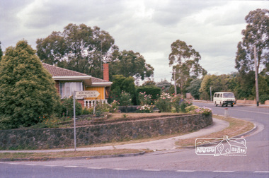 Photograph, Marjorie North, Montmorency Shopping Centre sign, corner of Rattray and Looker Roads, 8 Feb 1986, 1986