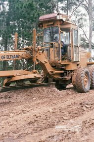 Photograph, Road grading, Shire of Eltham