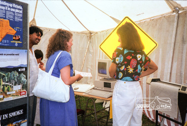 Photograph, Shire of Eltham display at the 1991 Eltham Community Festival, 9 Nov. 1991