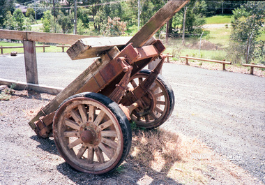 Photograph, Old towed graders at the Eltham Shire Council yard on Yan Yean Road, Plenty