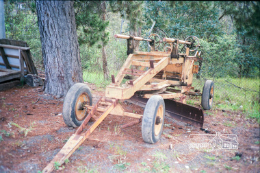 Photograph, Old towed graders at the Eltham Shire Council yard on Yan Yean Road, Plenty