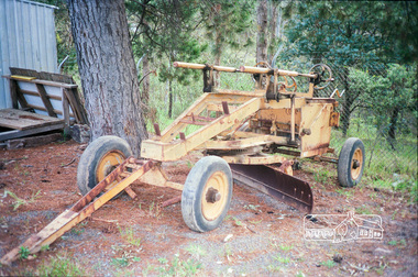 Photograph, Old towed graders at the Eltham Shire Council yard on Yan Yean Road, Plenty