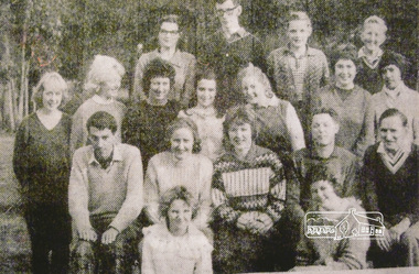 Photograph, Vicar Revd. William John Carter (far right, second row) with the St Margaret's, Eltham, Youth Group, 1963