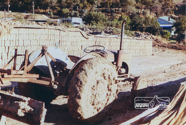 Photograph, Making the mudbricks for St Margaret's Anglican Church Hall, Eltham, 1978
