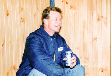 Photograph, Alan at the Eltham Living and Learning Centre "Goat Shed" - official opening by Cr. Peter Graham, Shire President, 30 May 1991, 30/05/1991