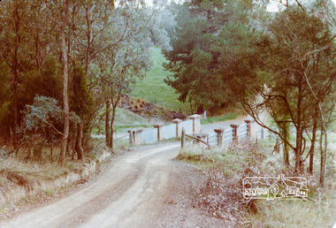Photograph, Nicholas Lane Bridge over Maroondah Aqueduct, Kangaroo Ground, c.May 1981, 1981