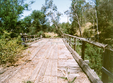 Photograph, Doug Orford, The old Burkes Bridge across Arthurs Creek, Hurstbridge - Arthurs Creek Road, Hurstbridge, 1991