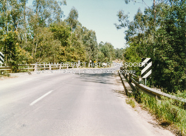 Photograph, Doug Orford, Bridge across Watsons Creek, Eltham - Yarra Glen Road, Watsons Creek, 1991