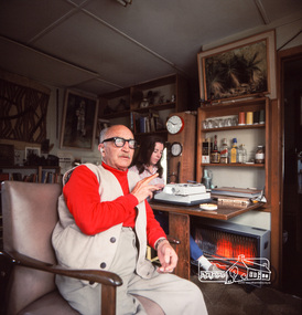 Photograph, Alan Marshall at his Eltham home with secretary, Pat Wiltshire, c.1970