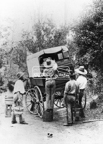 Negative - Photograph, Loading fruit for market, Kinglake, c.1895