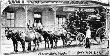 Photograph, "A Coaching Party" - Hoyt & Co.'s Line, 1893 (reproduced from "The Leader", Jan. 6th, 1894, page 31)