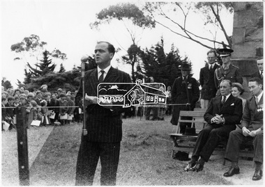 Photograph, Dedication of Tower and Cottage at Kangaroo Ground, 16 November 1951