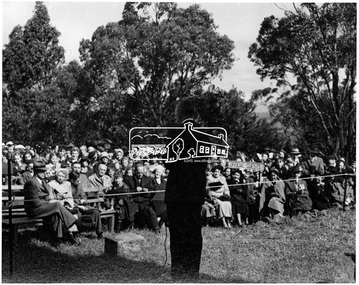Photograph, Dedication of Tower and Cottage at Kangaroo Ground, 16 November 1951
