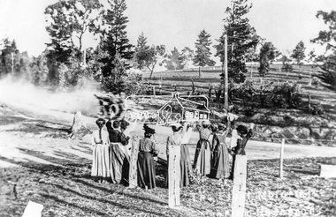 Negative - Photograph, Tom Prior, Feminine reception for the U.S. Fleet near Research, Victoria, 1908
