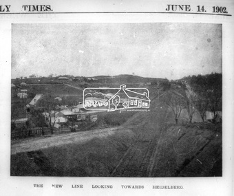 Photograph, The Weekly Times, Opening of the Railway Line; The new line looking towards Heidelberg, 14 Jun, 1902