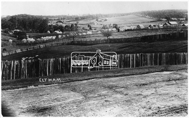 Negative - Photograph, J.H. Clark, Eltham - Looking towards High School from Pitt Street