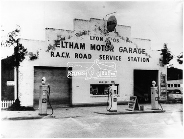 Negative - Photograph, George W. Bell, Lyon Bros. Eltham Motor Garage, 283-287 Main Road, Eltham, c.1963